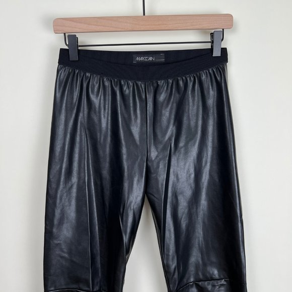 Marc Cain Artificial Leather High Rise Slim Skinny Trouser Pants Leggings Sexy 8 - Picture 7 of 16